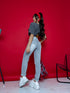 MOM STRETCH pants "VENERA" - LIGHT GRAY AT133-38